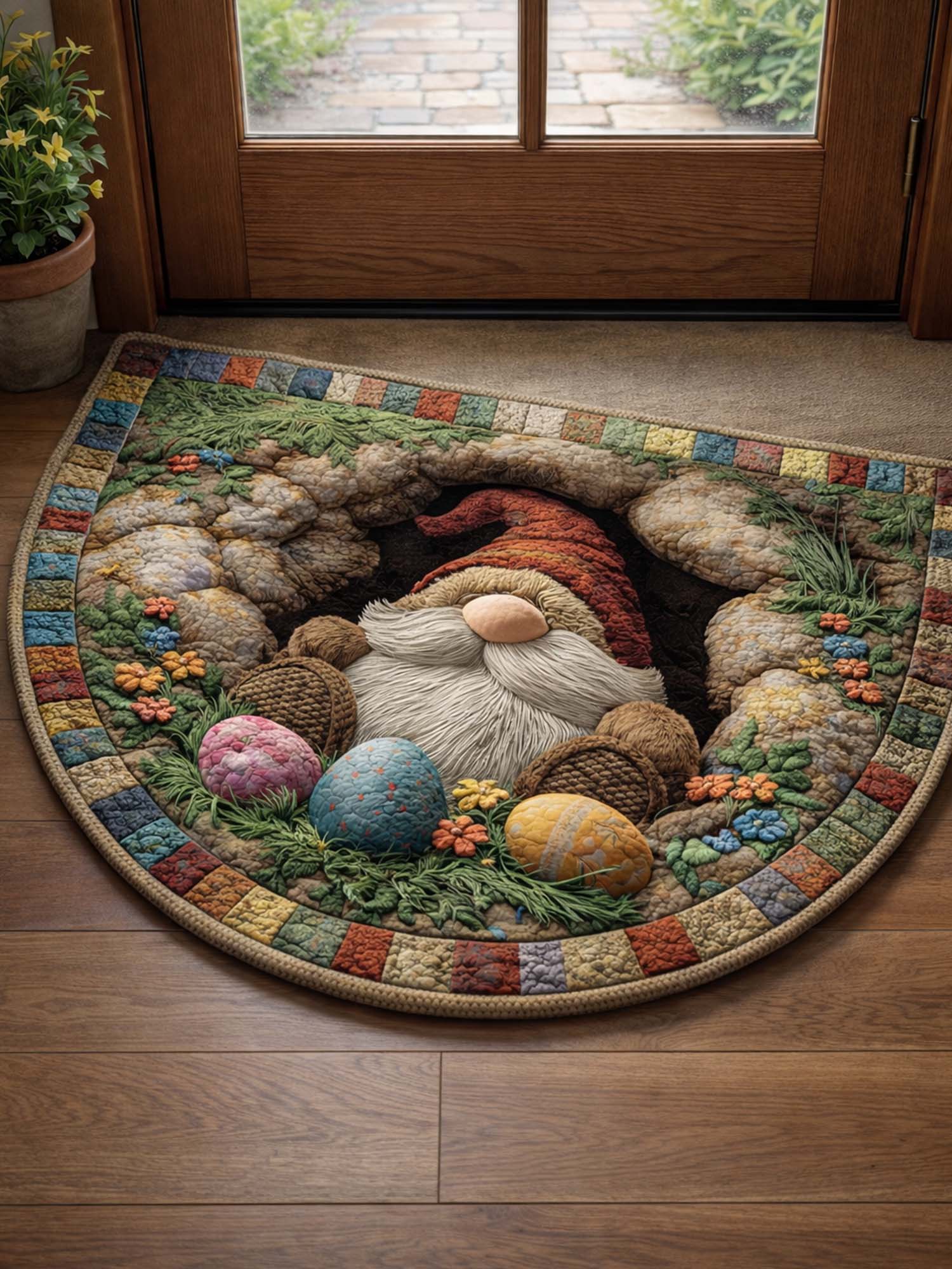 Easter Eggs Quilted Welcome Mat