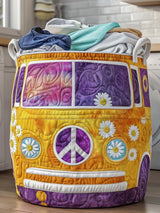 Hippie Van Quilted Laundry Basket