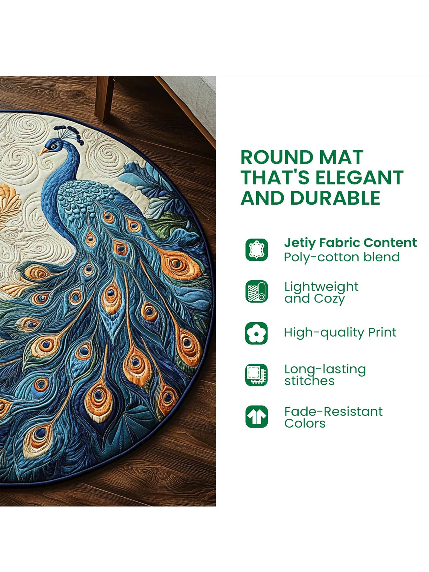 Christmas Village Canyon Quilted Christmas Round Mat