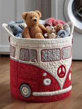 Hippie Van Quilted Laundry Basket
