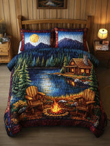 Camping By The Lake 3-Piece Quilted Bedding Set
